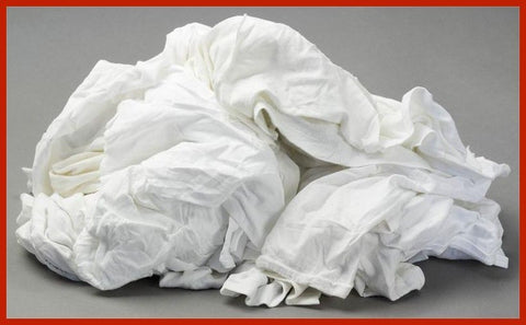 10KG POLY-PACK : WHITE COTTON MIXTURE POLISHING RAGS / CLEANING